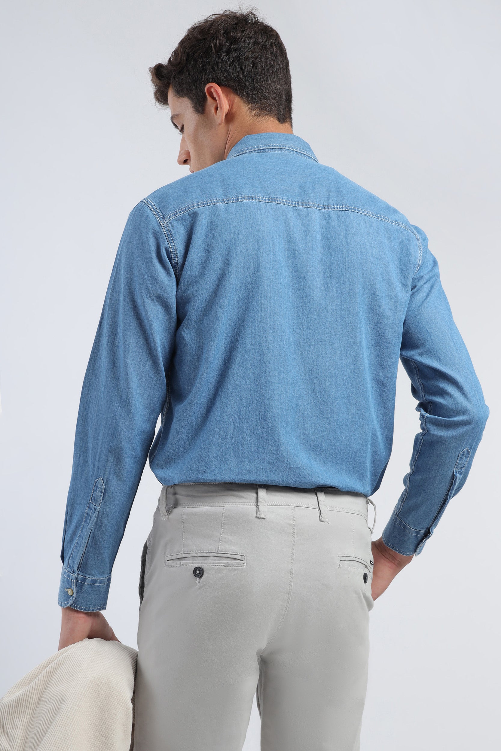 Buy Men Navy Slim Fit Solid Full Sleeves Casual Shirts Online - 339826 | Allen  Solly
