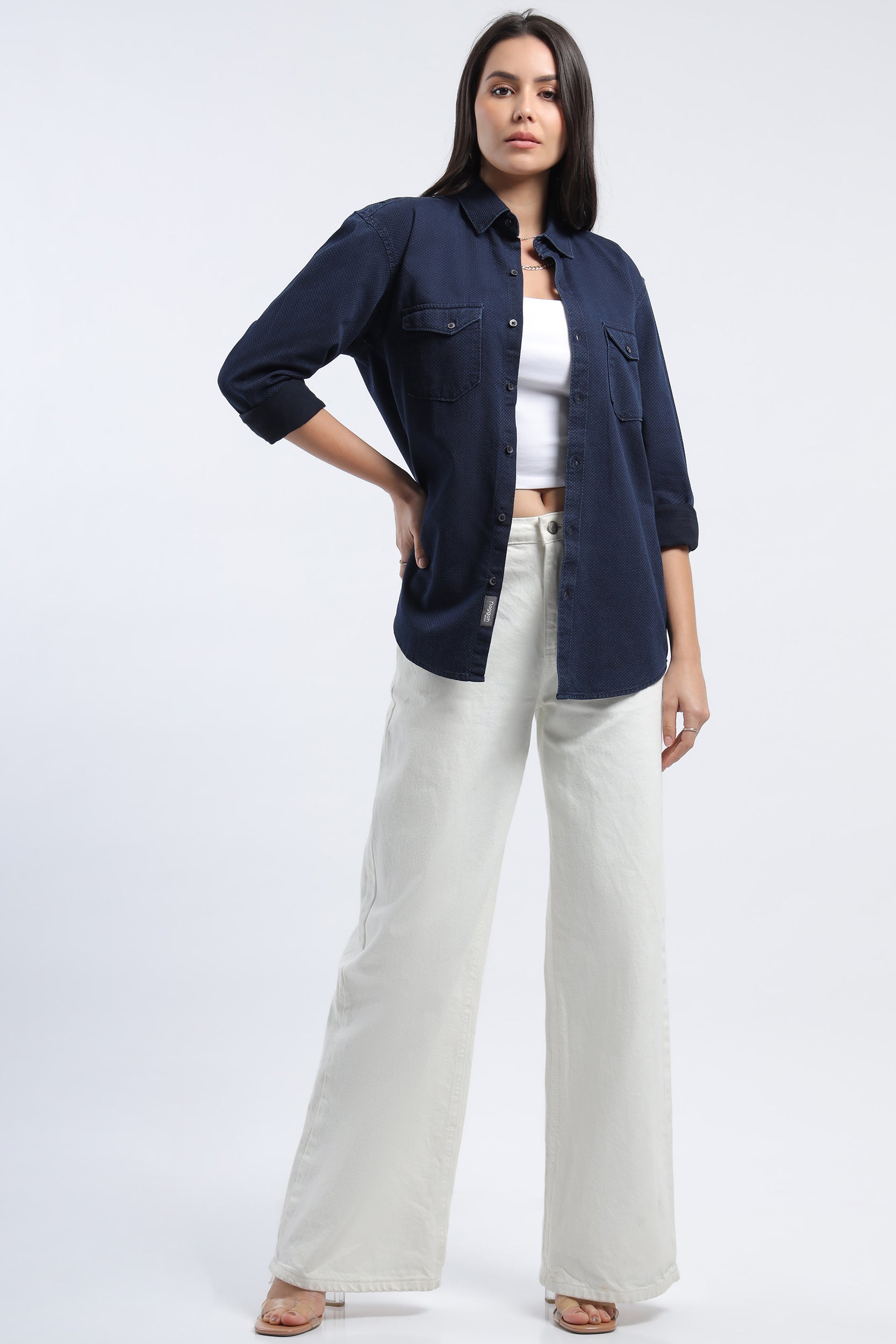 Victoria Beckham Womens Shirts & Tops | Denim Shirt Mid Blue Wash «  MUSEE-OLERON