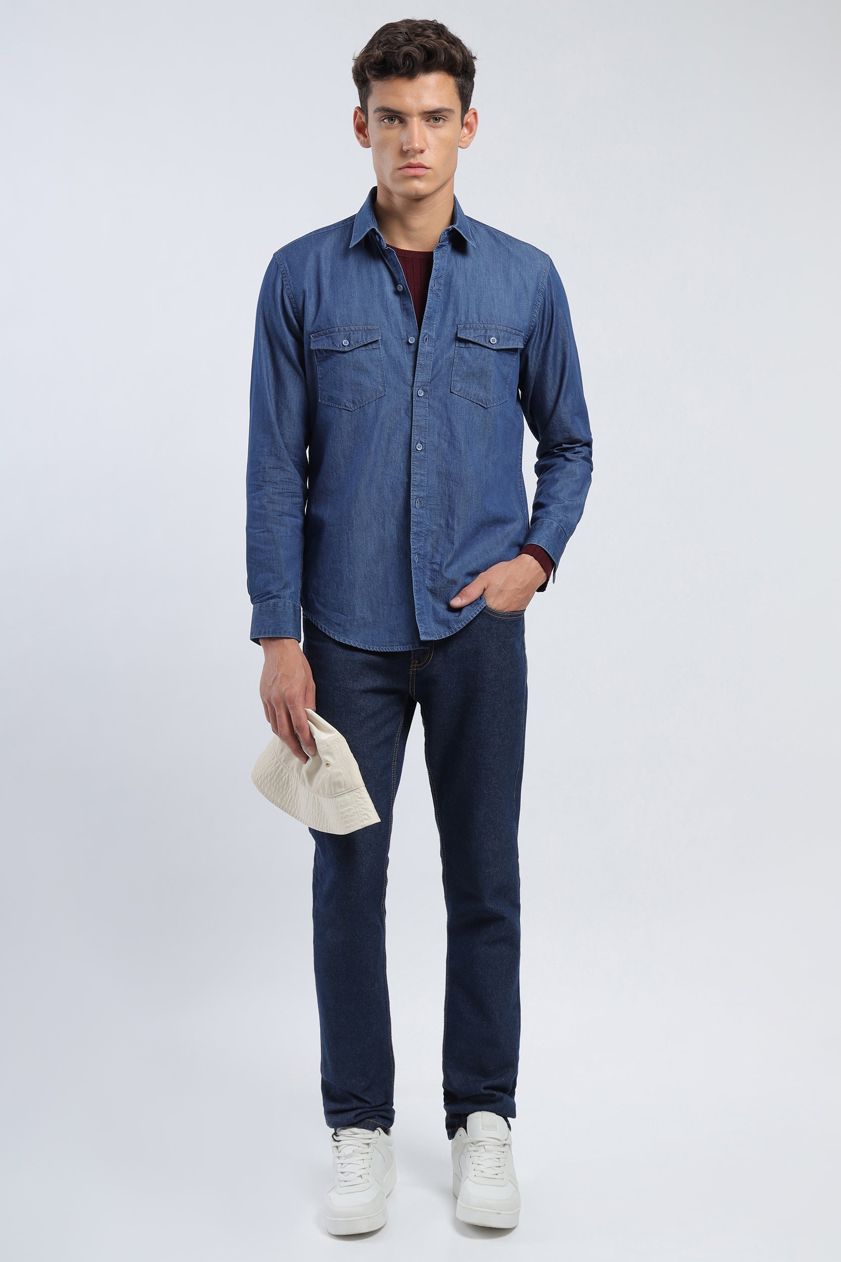 Buy Medium Blue Shirts for Men by Prototype Online | Ajio.com
