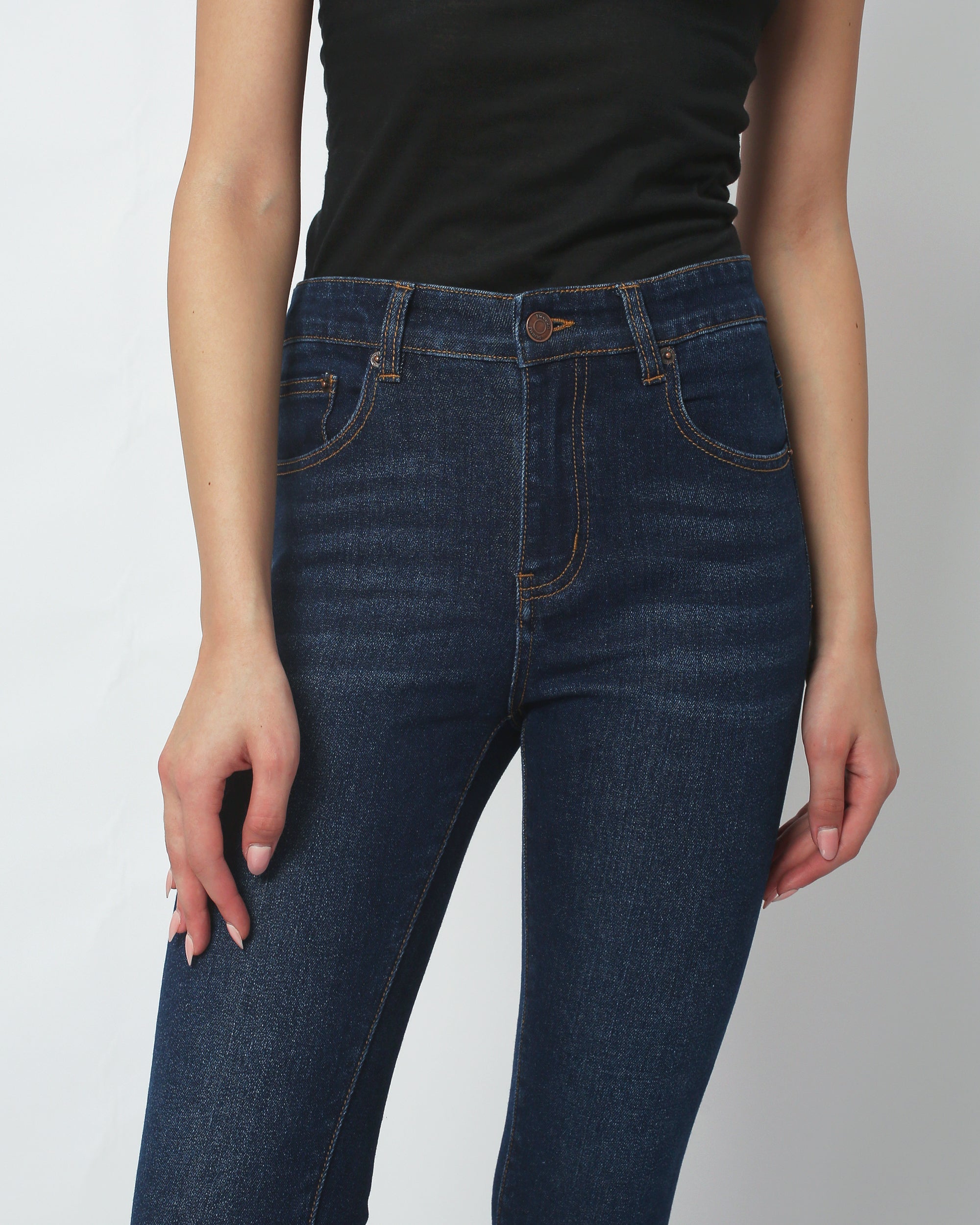 Skinny flare fit high-waist jeans · Dark Blue · Dressy | Massimo Dutti